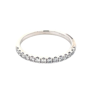 Ladies 14K White Gold 14 Diamond 1/2CTW 2.1mm Band SZ:7.5