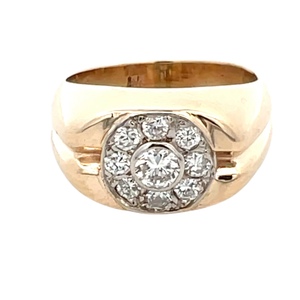 Gents 14K Yellow Gold  .65CTW Diamond Cocktail Ring SZ:6, 10.7g