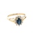 Ladies 18K Yellow Gold Blue Sapphire & Diamond Ring SZ:4.5