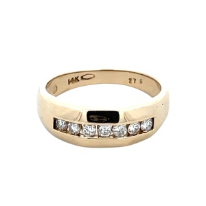 14K Yellow Gold 1/4CTW Diamond Tapered Band SZ:7