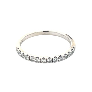 Ladies 10K White Gold 1/4CTW 1.6mm Diamond Band SZ:8.5
