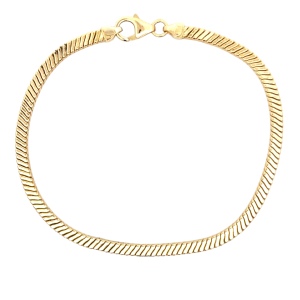18K Yellow Gold 7-1/2 in. 3.0mm Square Wheat Link Bracelet 8.7g