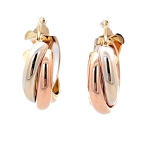 14K Yellow Gold  7/8 in. Twisted Hollow Hoop Earrings