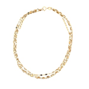 10K Yellow Gold 9 in. Triple Strand Bracelet 1.7g