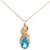 14K Yellow Gold 18 in. Blue Topaz Necklace 3.7g