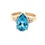 Ladies 14K Yellow Gold Blue Topaz/Diamond Gemstone Ring SZ:6
