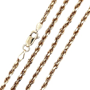 10K Yellow Gold  24 in. 2.6mm Rope Chain 11.1g