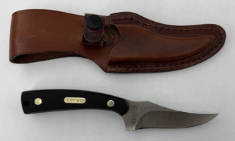 Black Schrade Old Timer 1520T Sharp Finger Fixed Blade Knife