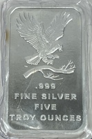 Bald Eagle 5oz Silver Bar .999 Fine Silver