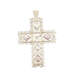 10K Black Hills Gold 2-1/4 in. Cross Pendant