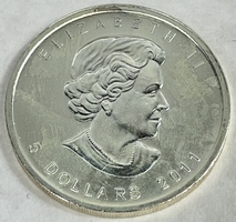 2011 Canada Elizabeth II 5 Dollars .9999 Fine Silver 1oz Coin 