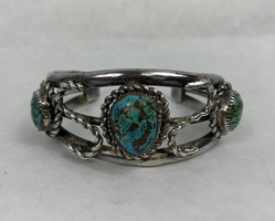  Sterling Silver Turquoise Cuff Bracelet