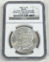 1885 O Morgan Silver Dollar NGC MS63 Olathe Dollar Hoard
