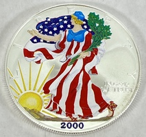 2000 American Silver Eagle 1oz .999 Fine Silver Painted