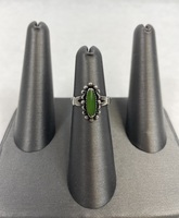 Sterling Silver Green Turquoise Ring Size 5