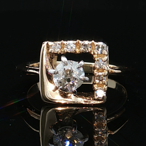 Ladies 14K Yellow Gold 1/2CTW Diamond Cocktail Ring SZ:5.5