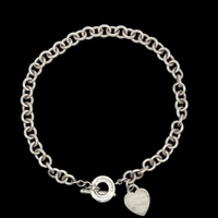 Tiffany & Co 16 in. Sterling Silver Heart Tag Toggle Clasp Necklace