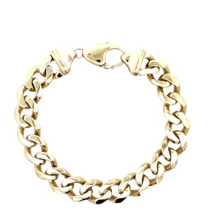 14K Yellow Gold 9-1/4" Curb 12.3mm 63.40g Bracelet 