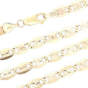 14K Three-Tone 24" Valentino 12.9g 4.0mm Gold Chain 