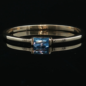 Ladies 8K Yellow Gold Blue Topaz Fashion Ring SZ:9.5