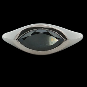 Ladies Platinum 1.0Ct Black Diamond Marquise Cocktail Ring SZ:6