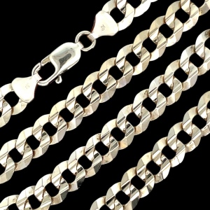 10K Yellow Gold 20 in. 8.4mm Solid Curb Link Chain 30.6g