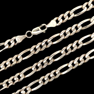 10K Yellow Gold 23.5 in. 5.5mm Solid Figaro Link Chain 22.8g