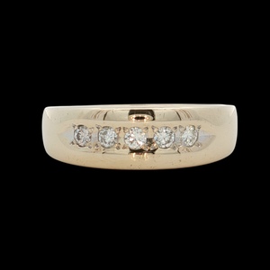 Gents 14K Yellow Gold 1/4CTW 5-Diamond Wedding Band SZ:10.5