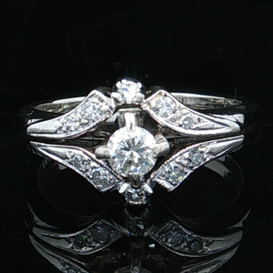 Ladies 15K White Gold  1/3CTW Diamond Bridal Set SZ:6
