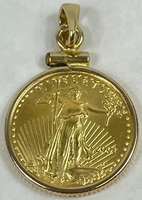 2001 $5 Gold American Eagle 1/10oz w/Bezel
