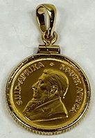 1982 South Africa Krugerrand 1/10oz Gold Coin w/Bezel