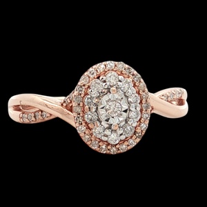 10K Rose Gold 1/4CTW Diamond Fashion Ring SZ:7