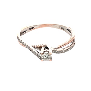 10K Yellow Gold 1/10CTW Diamond Engagement Ring SZ:5.5