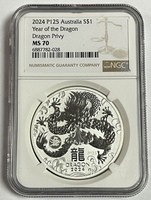 2024 P125 Australia Year of the Dragon Dragon Privy NGC MS70