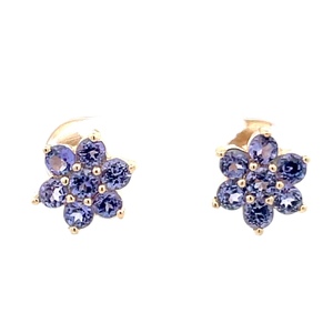 14K White Gold Amethyst Stud Earrings 