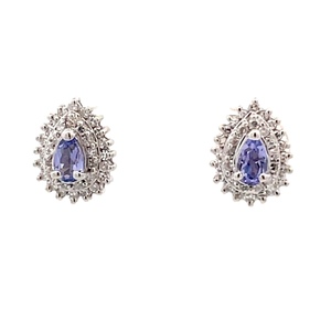 14K White Gold Amethyst & 1/4CTW Diamond Earrings