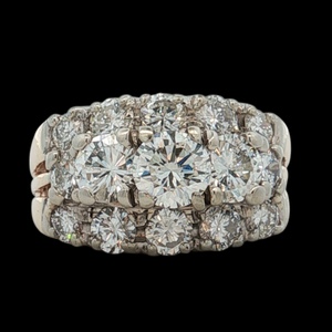 Ladies 14K White Gold 3-1/4CTW Diamond Cocktail Ring SZ:4.75