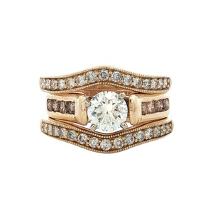 14K Yellow Gold 1-3/4CTW (.70Ct VS2/G) Diamond Bridal Set SZ:5.5