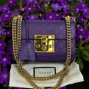 Gucci Purple Guccissima Padlock Shoulder Bag