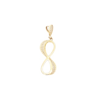 14K Yellow Gold CZ Infinity Pendant 