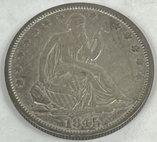 1845 O Seated Liberty 90% Half Dollar