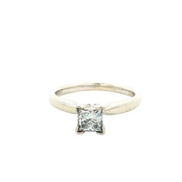 Ladies 14K White Gold 1/2Ct. Lab-Diamond Princess Engagement Ring SZ:3.5