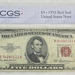 1953 A $5 Bill Red Seal AACGS 15 Fine Graded Bill