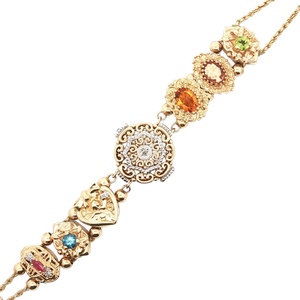 7 in. Richard Klein 14K Yellow Gold Peek-a-Boo Geneve Watch Charm Bracelet 30.9g