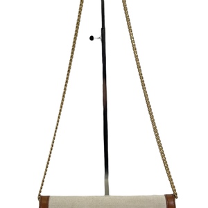 Balmain   Ecru Canvas & Brown Leather B-Buzz 23 