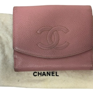 Chanel CC Logo Pink Bifold Wallet Organizer