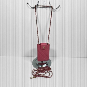 Chanel  Quilted Lambskin Pink Phone Holder