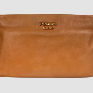 Prada Vitello Leather Phenix Double Zip Clutch
