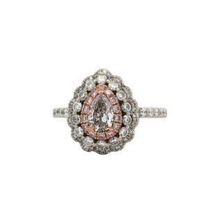 18K White Gold 1.0CTW (.34Ct) Triple-Halo Pear Diamond Engagement Ring SZ:6