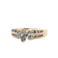 14K Yellow Gold .66CTW Marquise & Princess Diamond Anniversary Ring SZ:7, 6.8g